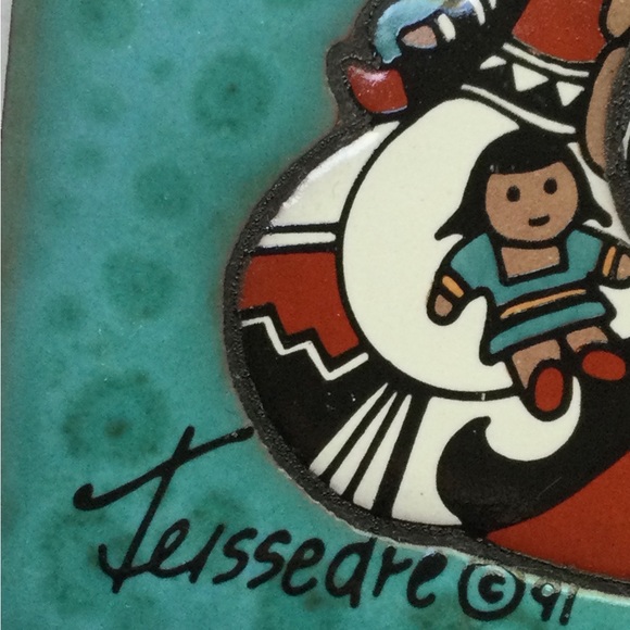 Vintage Cleo Teissedre Storyteller Tile - Coaster, Trivet or Wall Hanging - Picture 8 of 8